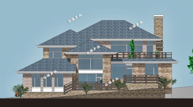 坡面宅基地上的二層北美風(fēng)別墅！
