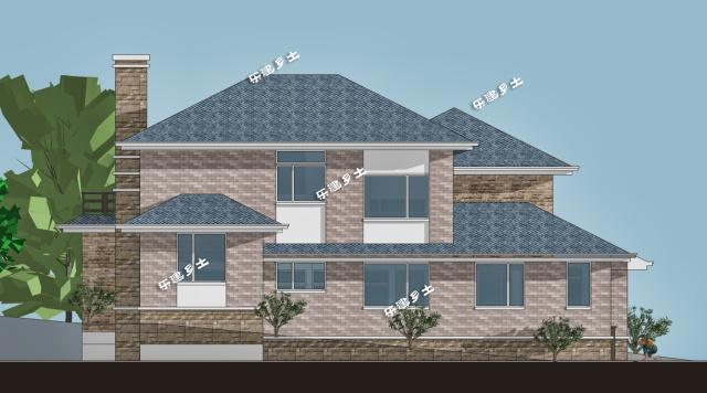 坡面宅基地上的二層北美風(fēng)別墅！