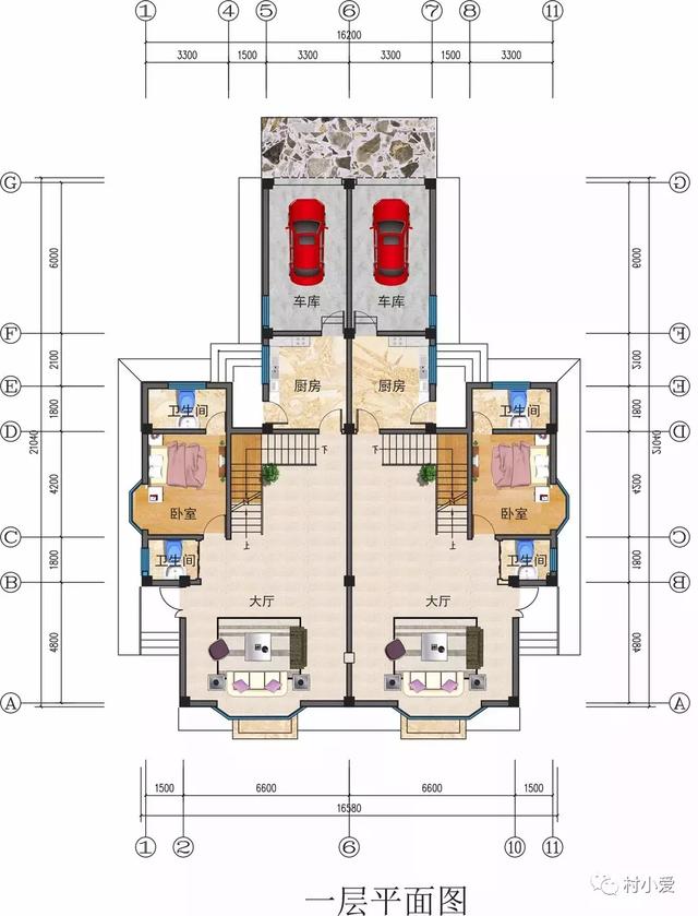 17x23m花瓣形雙拼別墅，帶戶(hù)外餐廳