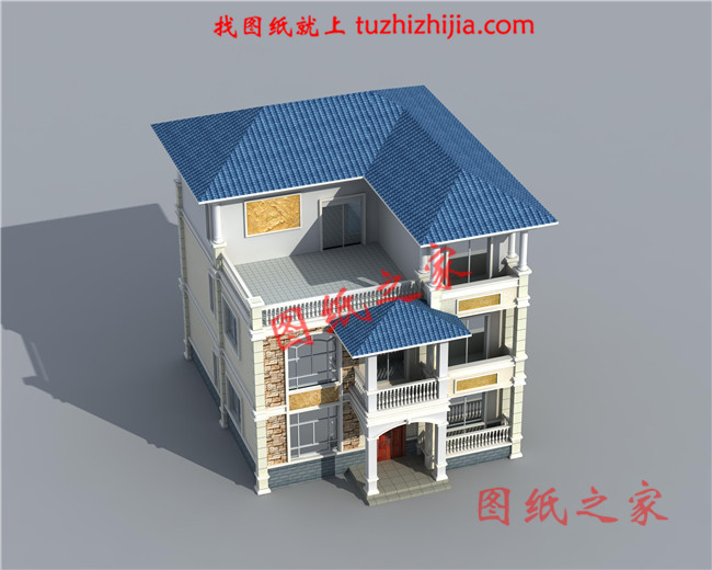 120平方三層房子設計圖，漂亮實用農村自建小別墅設計圖