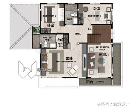 3款超現(xiàn)代的二層小別墅外觀圖，附戶型圖，都是開放式車庫