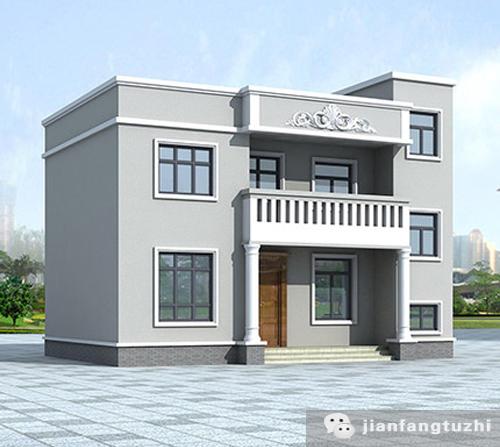 簡單易施工90㎡平屋頂農(nóng)村二層樓房設(shè)計，造價超低