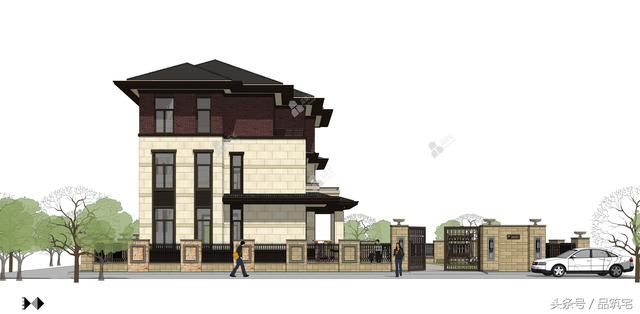 11X12三層萊特風(fēng)格小別墅設(shè)計(jì)圖，戶型方正緊湊