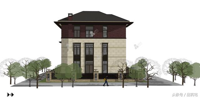 11X12三層萊特風(fēng)格小別墅設(shè)計(jì)圖，戶型方正緊湊