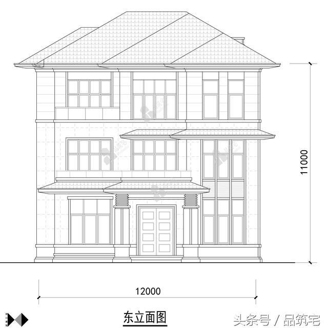 11X12三層萊特風(fēng)格小別墅設(shè)計(jì)圖，戶型方正緊湊