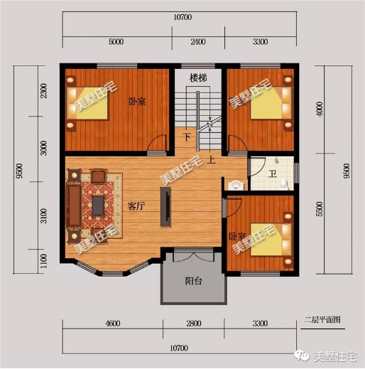 10X10米三層小別墅戶型圖，6室2廳還帶夾空層