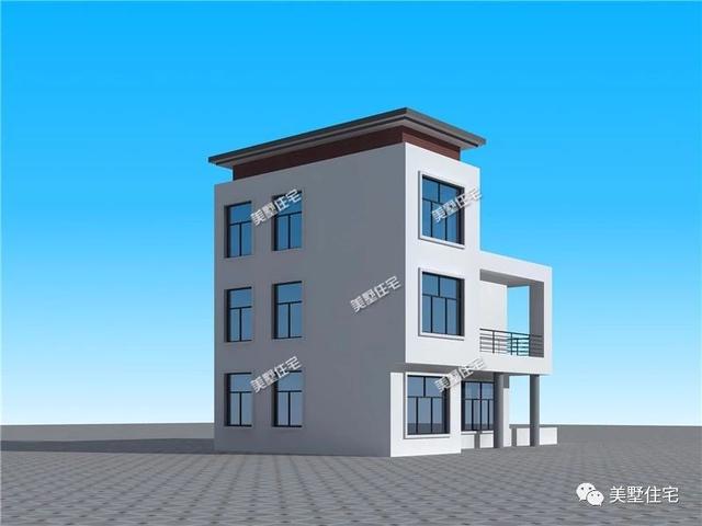 2款占地100平內(nèi)現(xiàn)代平頂三層別墅圖，給設(shè)計師99分