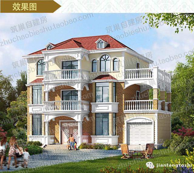 造價30萬首層130㎡農(nóng)村三層自建別墅全套施工圖紙