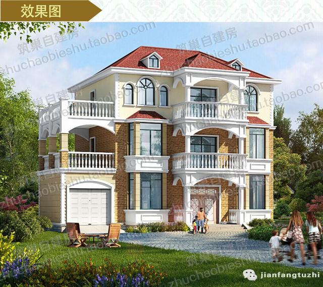 造價30萬首層130㎡農(nóng)村三層自建別墅全套施工圖紙