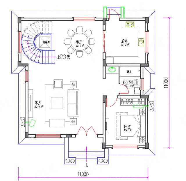 11×11米方正三層自建樓房設(shè)計圖，農(nóng)村還是喜歡方方正正的