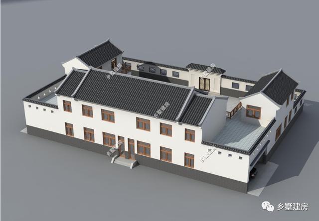 農(nóng)村自建二層四合院別墅，需要多少錢？看完這套圖紙借錢都得建