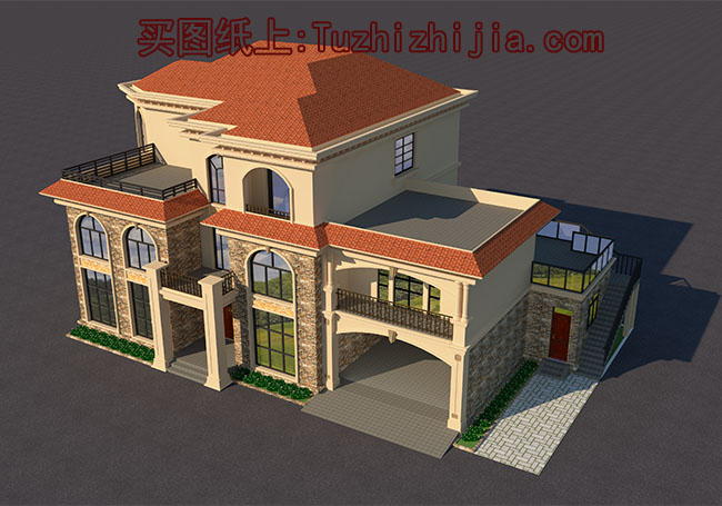 300平大戶型豪華三層別墅設(shè)計(jì)圖，帶總統(tǒng)套房