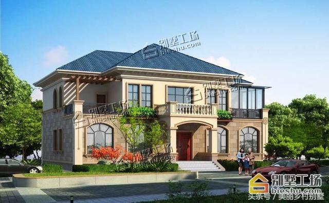 17.76X14.16m農(nóng)村四間二層簡歐別墅戶型圖，一個字漂亮