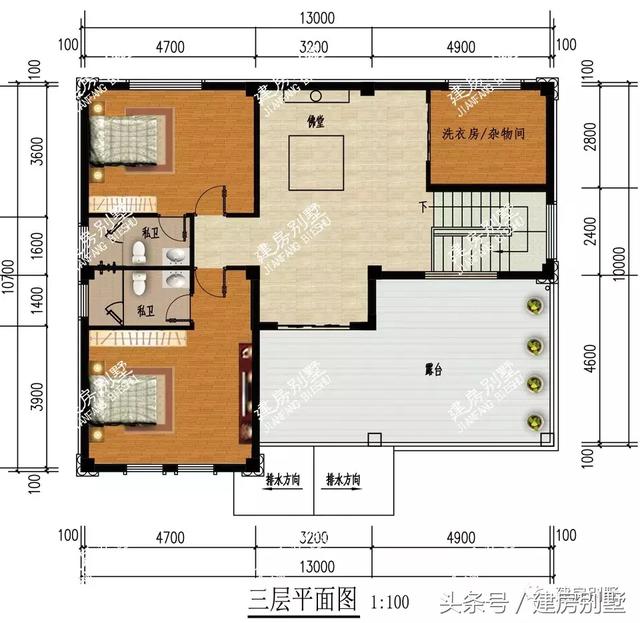 4棟面寬13米的三層樓房圖，隨便選一棟建都讓人羨慕