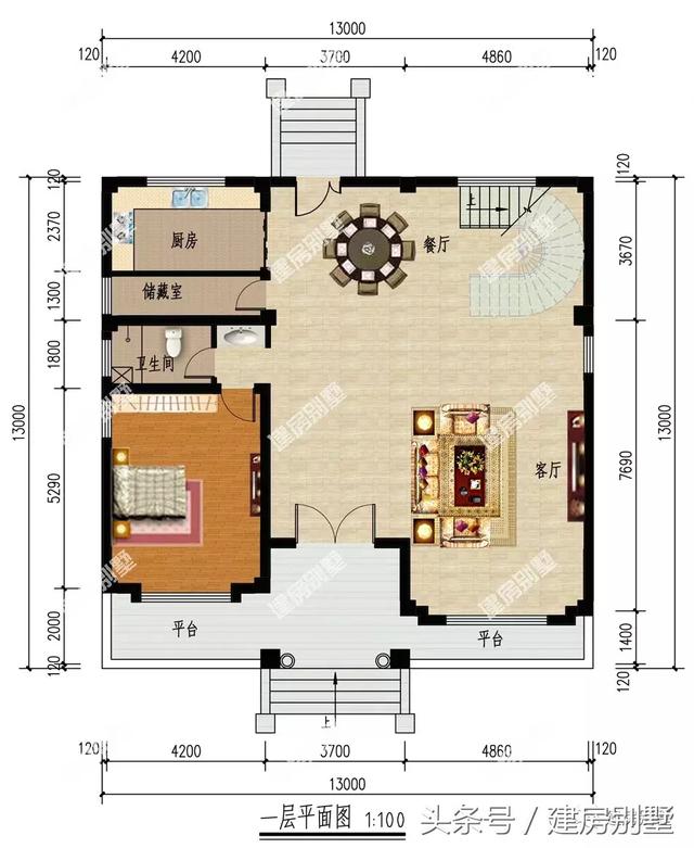 4棟面寬13米的三層樓房圖，隨便選一棟建都讓人羨慕
