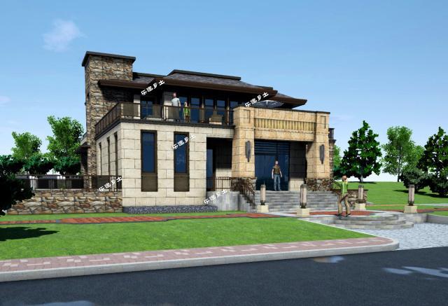 17x15米二層帶下沉式庭院新中式別墅全套圖紙分享！