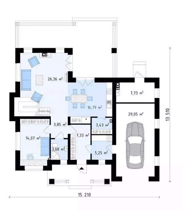 我這兩層帶車庫(kù)別墅完工后, 鄰居再也不顯擺他的房子了