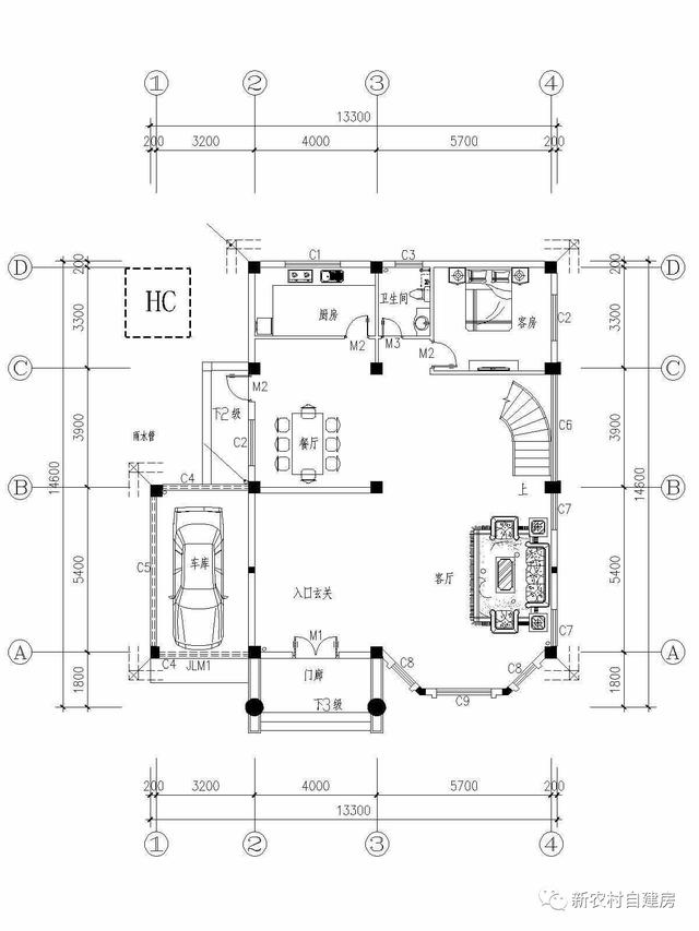 最經(jīng)典的建房案例，只要35萬，帶旋轉樓梯和平面圖！