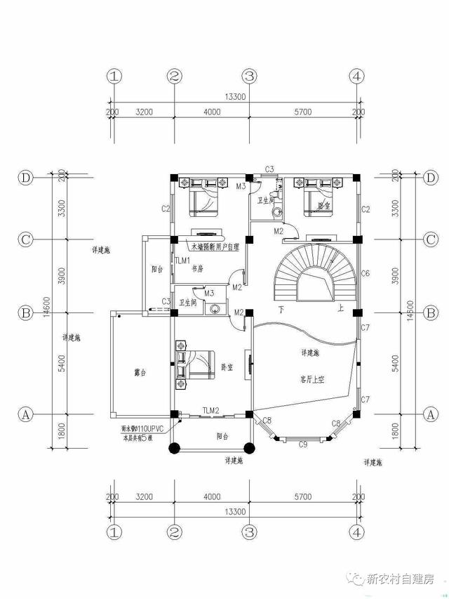最經(jīng)典的建房案例，只要35萬，帶旋轉樓梯和平面圖！