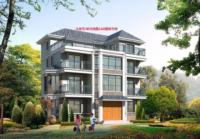 30萬建4層單家獨(dú)院式別墅！坡屋面形式鏤空欄桿以及八角窗運(yùn)用！