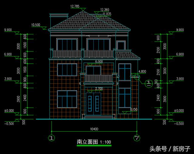 90%人會喜歡、10.40×13.7米帶閣樓、帶車庫自建別墅