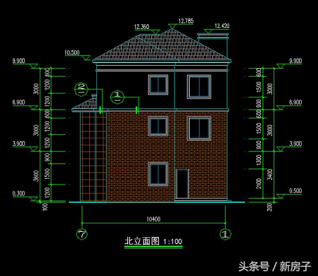 90%人會喜歡、10.40×13.7米帶閣樓、帶車庫自建別墅