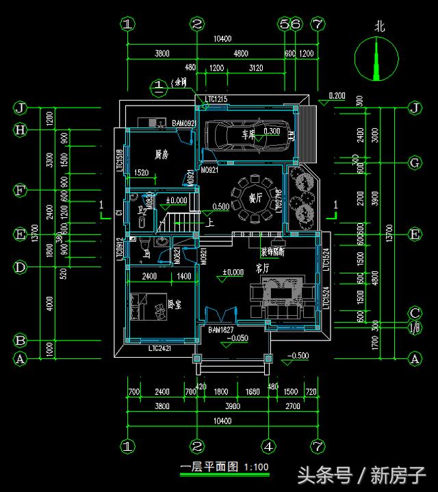 90%人會喜歡、10.40×13.7米帶閣樓、帶車庫自建別墅