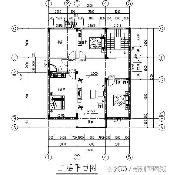 10x13最新農(nóng)村三層小別墅，斜坡頂，客廳帶大陽臺！