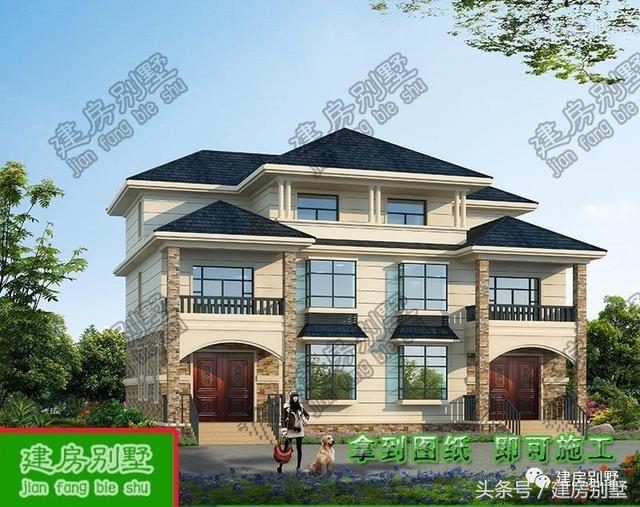 兩套兄弟雙拼農(nóng)村別墅圖紙，一個(gè)家族的興盛象征