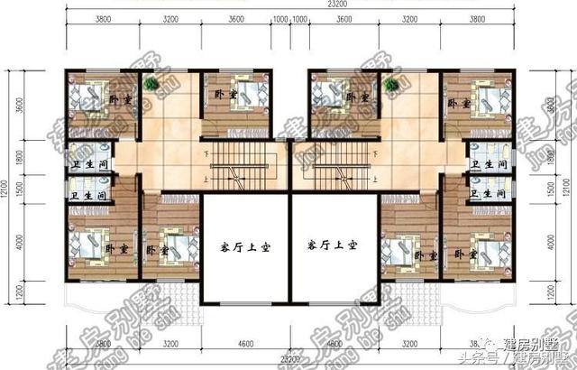 兩套兄弟雙拼農(nóng)村別墅圖紙，一個(gè)家族的興盛象征