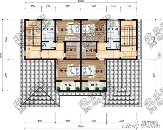 兩套兄弟雙拼農(nóng)村別墅圖紙，一個(gè)家族的興盛象征