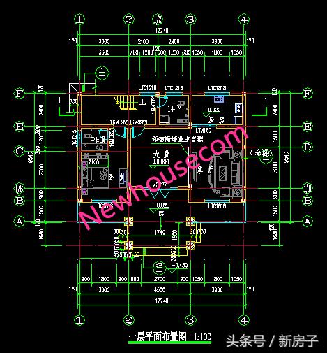 12.44×9.54三層別墅施工圖、效果圖！