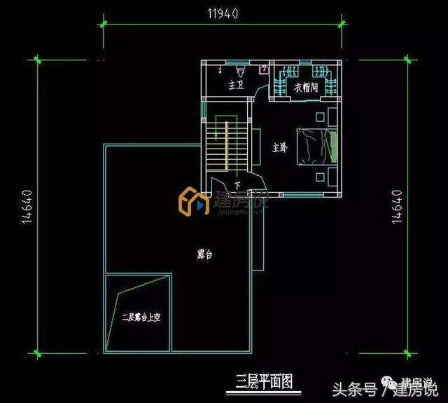 帶庭院三層現(xiàn)代風格農村別墅戶型，平屋頂竟然也這么漂亮