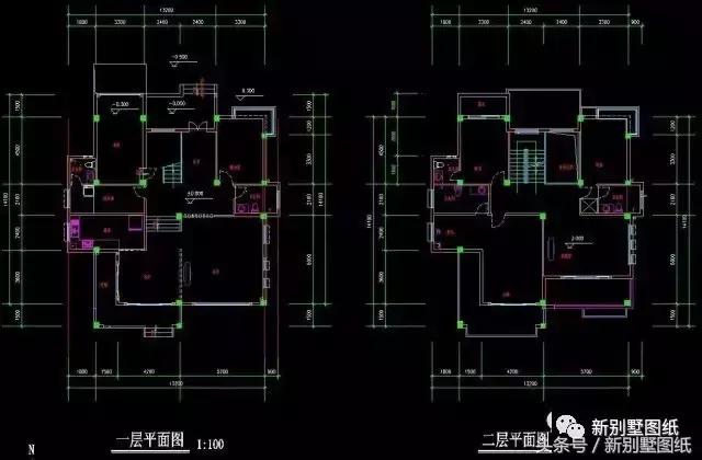 5套農(nóng)村實(shí)用小別墅戶型，二三層都有，附各套平面圖