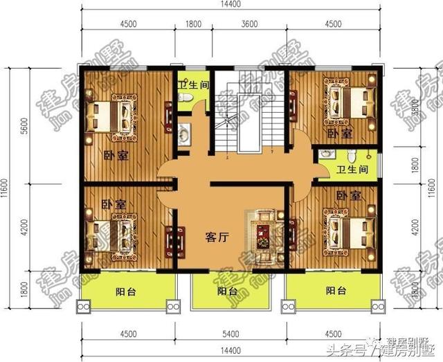 兩層帶車庫大氣別墅，一人建全村模仿建的圖紙設計