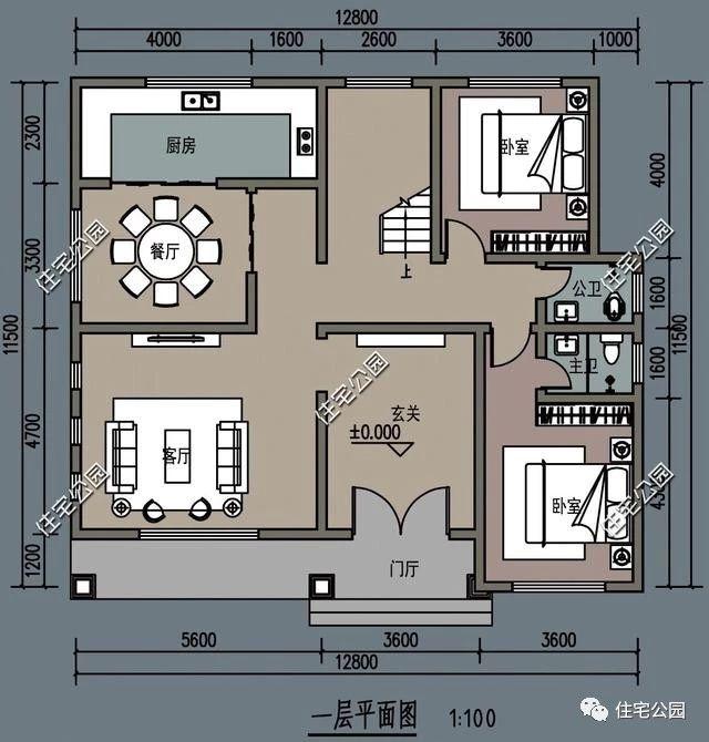 小戶型農(nóng)村別墅設(shè)計(jì)圖，吧間露臺(tái)書房寵物間一應(yīng)俱全，簡單大方