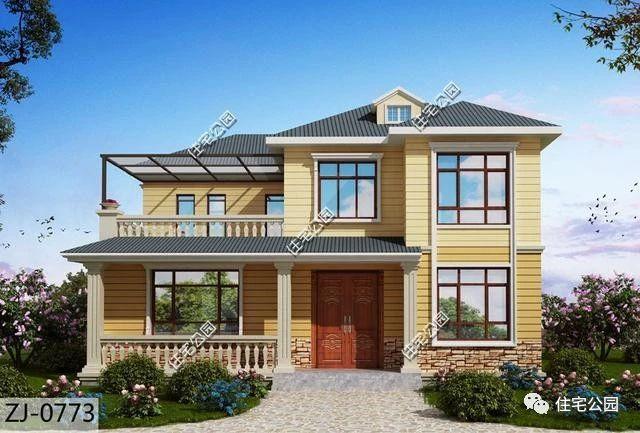 小戶型農(nóng)村別墅設(shè)計(jì)圖，吧間露臺(tái)書房寵物間一應(yīng)俱全，簡單大方