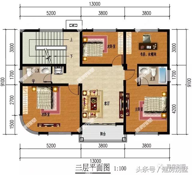 四層帶大露臺的別墅設(shè)計(jì)圖，戶型通透，令人羨慕的住宅樓