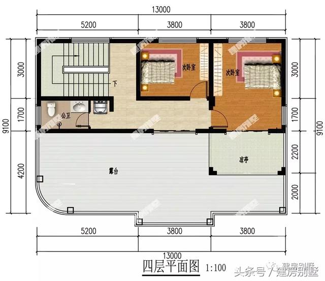 四層帶大露臺的別墅設(shè)計(jì)圖，戶型通透，令人羨慕的住宅樓