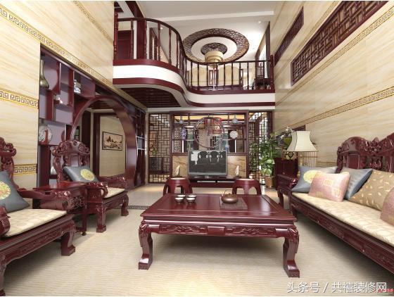 30萬打造南寧御龍灣別墅古典中式風(fēng)格裝修效果圖