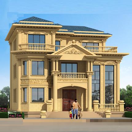 農(nóng)村二層半復(fù)式客廳自建別墅 豪華三層自建房復(fù)式別墅效果圖！