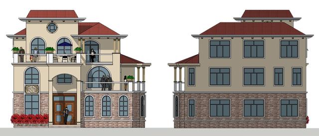 易蓋房圖紙：12X11米農(nóng)村別墅，挑空客廳+旋轉(zhuǎn)樓梯，戶型棒