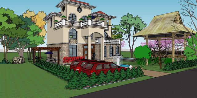 易蓋房圖紙：12X11米農(nóng)村別墅，挑空客廳+旋轉(zhuǎn)樓梯，戶型棒