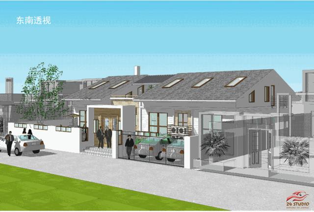 內(nèi)有天井上有天窗的二層別墅——24建筑設(shè)計(jì)案例
