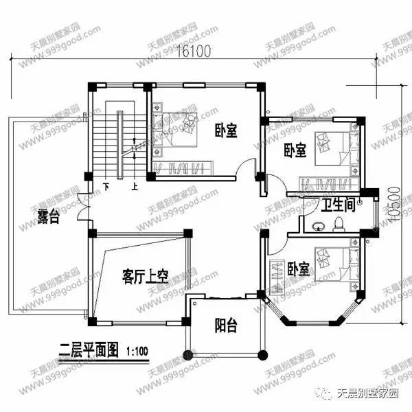 新農(nóng)村16.1X10.5米別墅設(shè)計圖，獨立車庫設(shè)計帶堂屋！