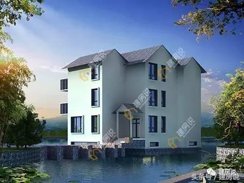 這是一款帶地下室輕鋼結構戶型，建造在水上的度假農村別墅