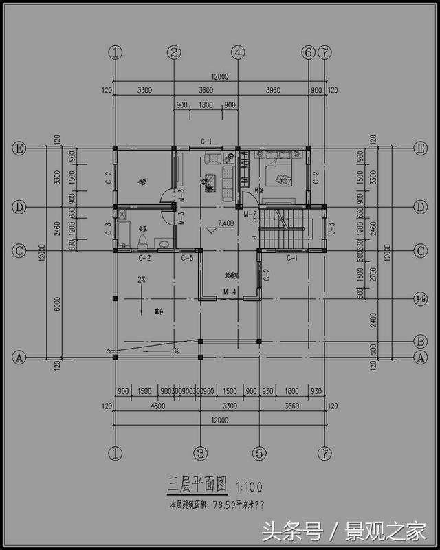 新農(nóng)村三層自建房設(shè)計施工圖，農(nóng)村別墅戶型圖