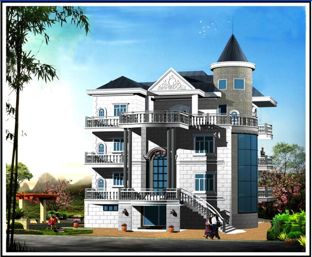 2024年最新三層帶閣樓地下室復(fù)古獨棟別墅設(shè)計圖