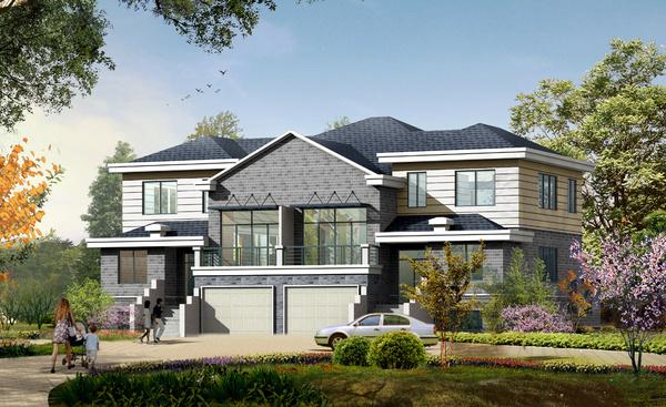 16套雙拼別墅合集，家有二胎這樣建別墅更實(shí)在哦