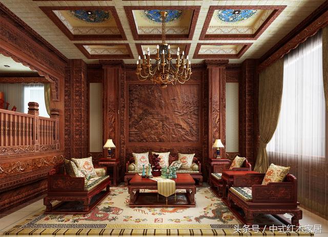 中式紅木家裝裝修豪宅別墅如夢(mèng)回清朝